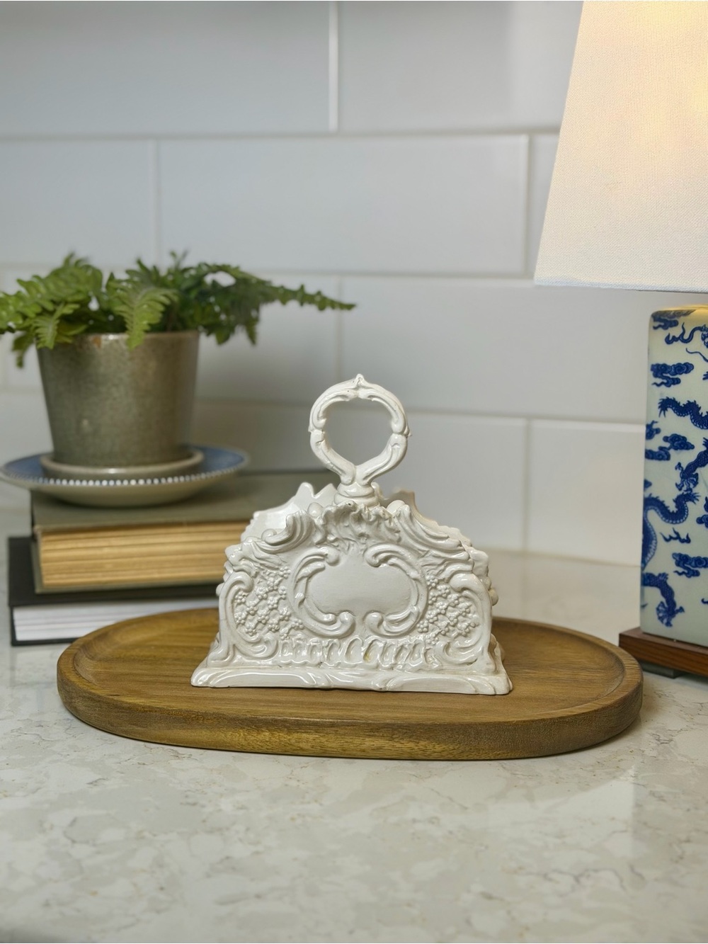 Ornate White Decorative Letter Holder